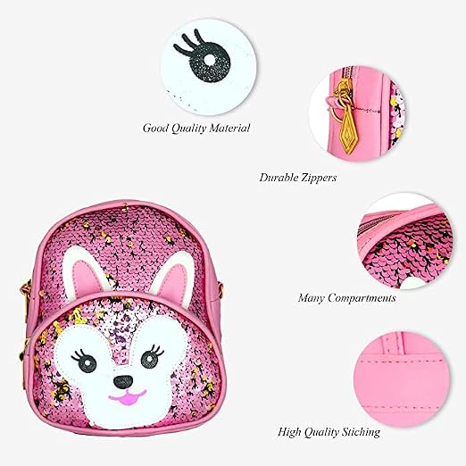 Girls Bling Sequin Mini Backpack || 3-6 Years Old Sequin Backpacks for Girls Glitter Daypack Small Bag Backpack Crossbody Shoulder Bag for Kids girls {Multicolor} Size=20*17*8 Cm