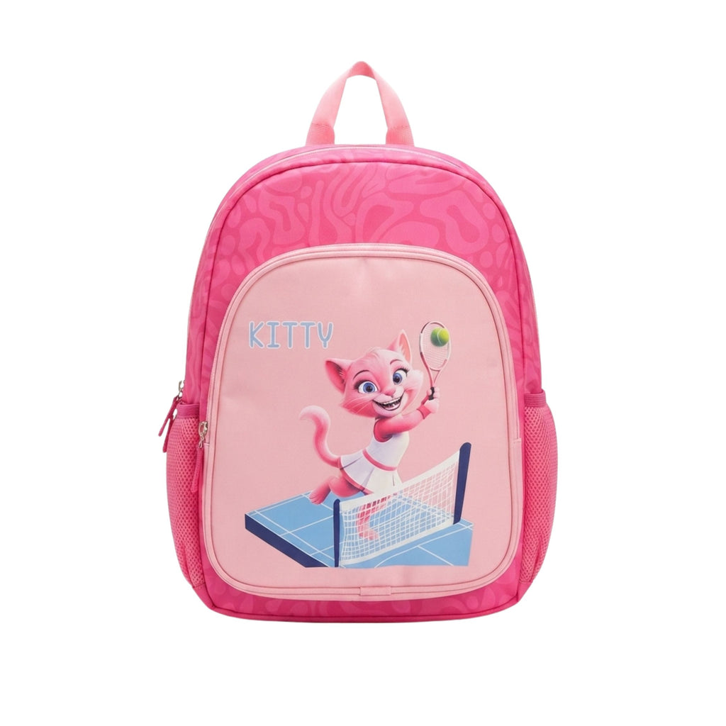 Kids School Bag Backpack with Cartoon Print | 3 Compartments School Bag for Boys & Girls Size=44*26*15Cm {Random Design}
