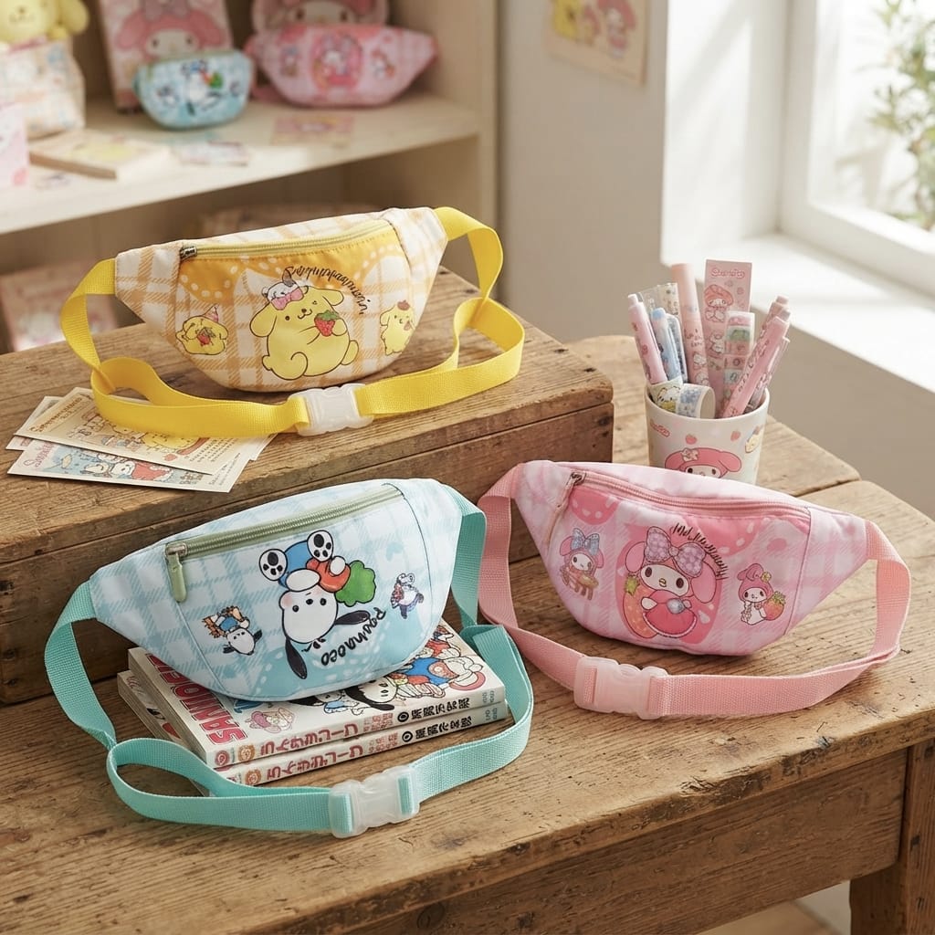 Cute Kids Fanny Pack Crossbody Sling Bag Waist Pack Belt Bag for Toddler Girls Boys