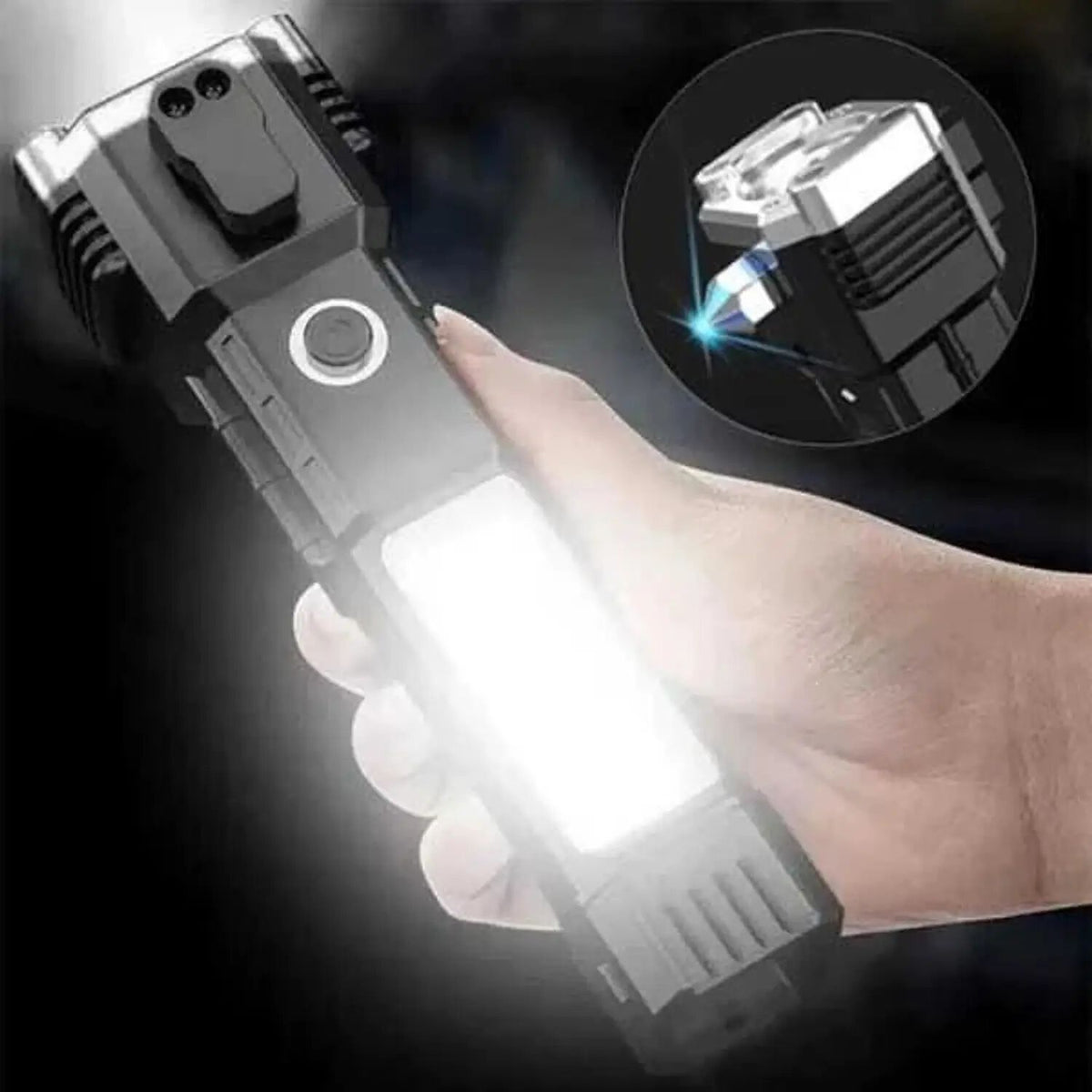 Powerful 3W LED 4 Mode Long Distance high Power Long Lasting Flashlight Torch(Black)