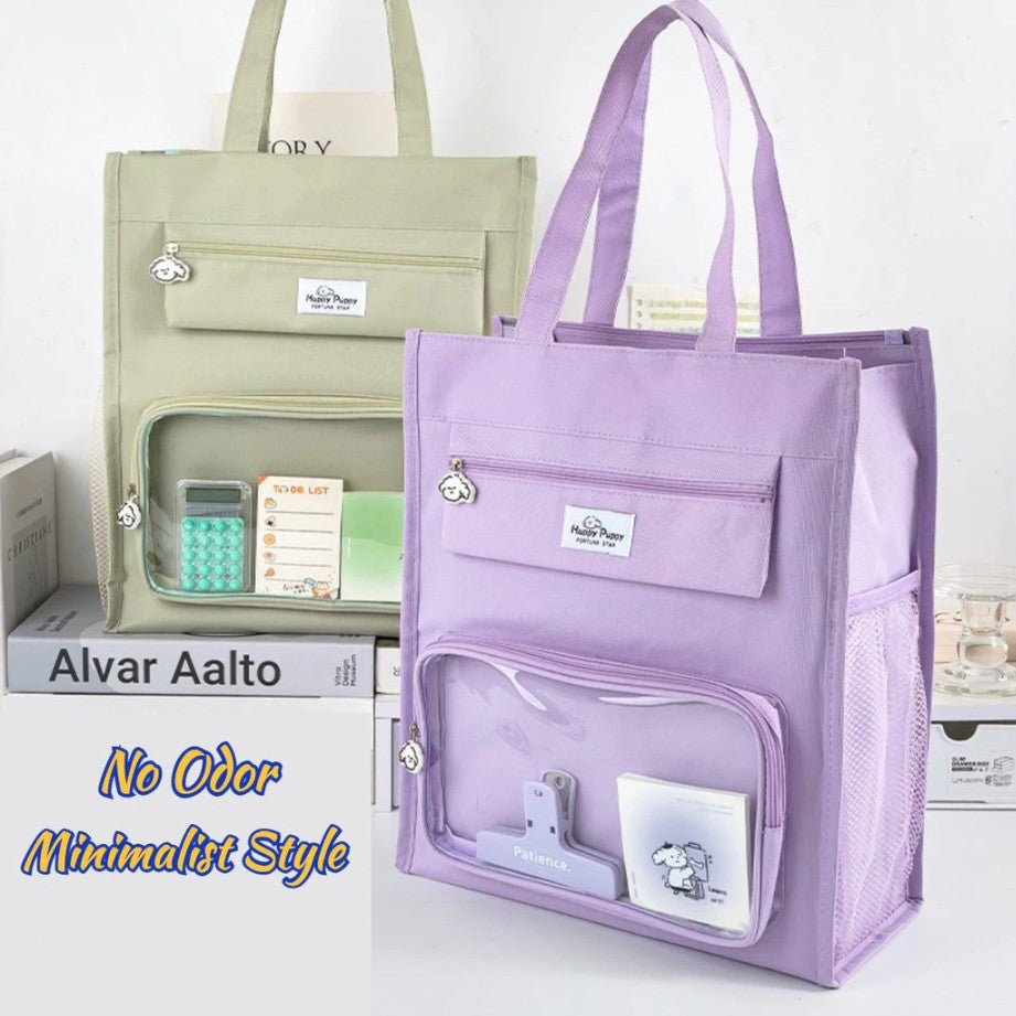 Portable File Handbag Large Capacity Tote Bag Student Training Multicolor
