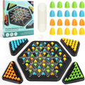 Puzzle Geometry Chess Board Game, Multiplayer Strategy Game with 84 Colorful Pieces, Educational STEM Toy