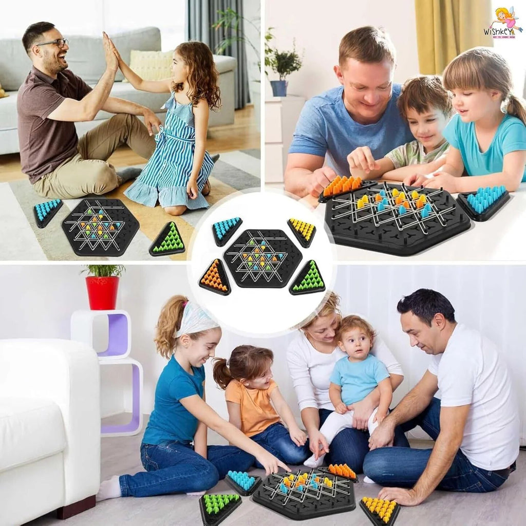 Puzzle Geometry Chess Board Game, Multiplayer Strategy Game with 84 Colorful Pieces, Educational STEM Toy
