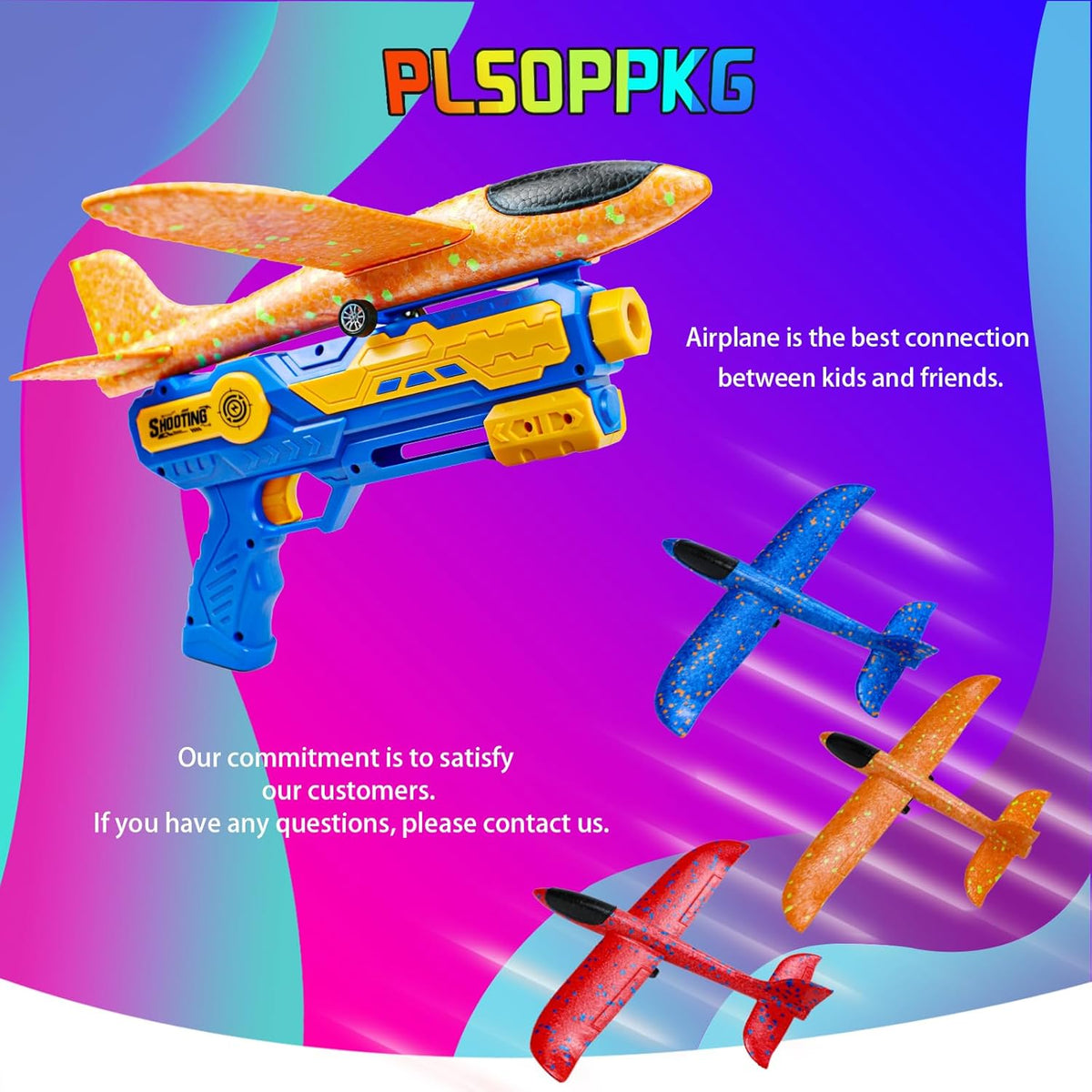 Airplane Toy Children, Toys Polystyrene Plane Launcher for Children, Christmas Gift Plane Toy, Outdoor Gifts for Boys and Girls 3-10 Years