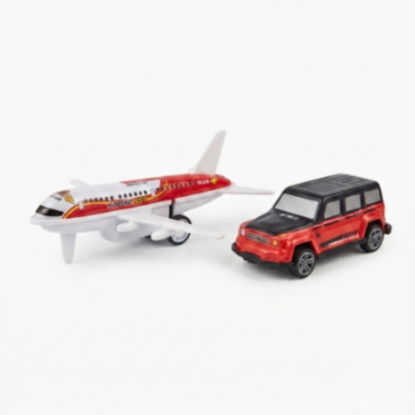 Metal Pull Back Cars & Airplanes Toy Set | 6 Pieces (3 Cars + 3 Airplanes) | Friction Powered Mini Vehicles | Kids Gift for Boys & Girls