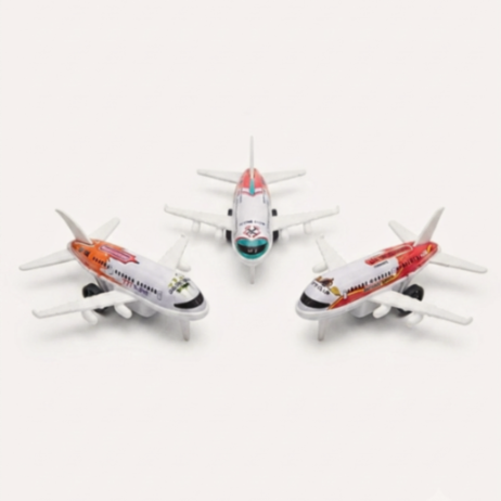 Metal Pull Back Cars & Airplanes Toy Set | 6 Pieces (3 Cars + 3 Airplanes) | Friction Powered Mini Vehicles | Kids Gift for Boys & Girls