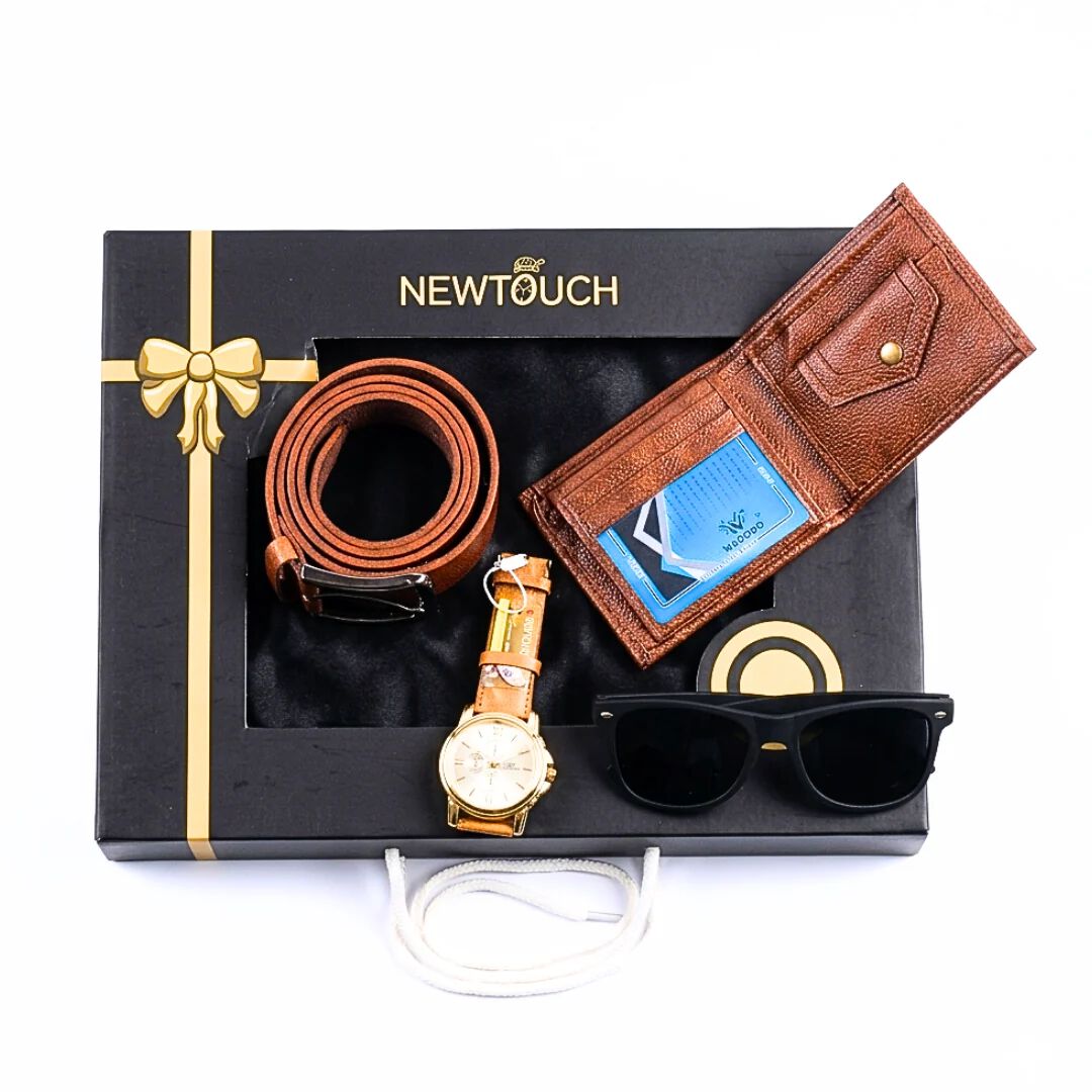 Men's Personalized Leather Wallet with Name & Charm , Gift Combo Set for Men :- Birthday, Anniversary, Valentine Gift for Men (Brown)