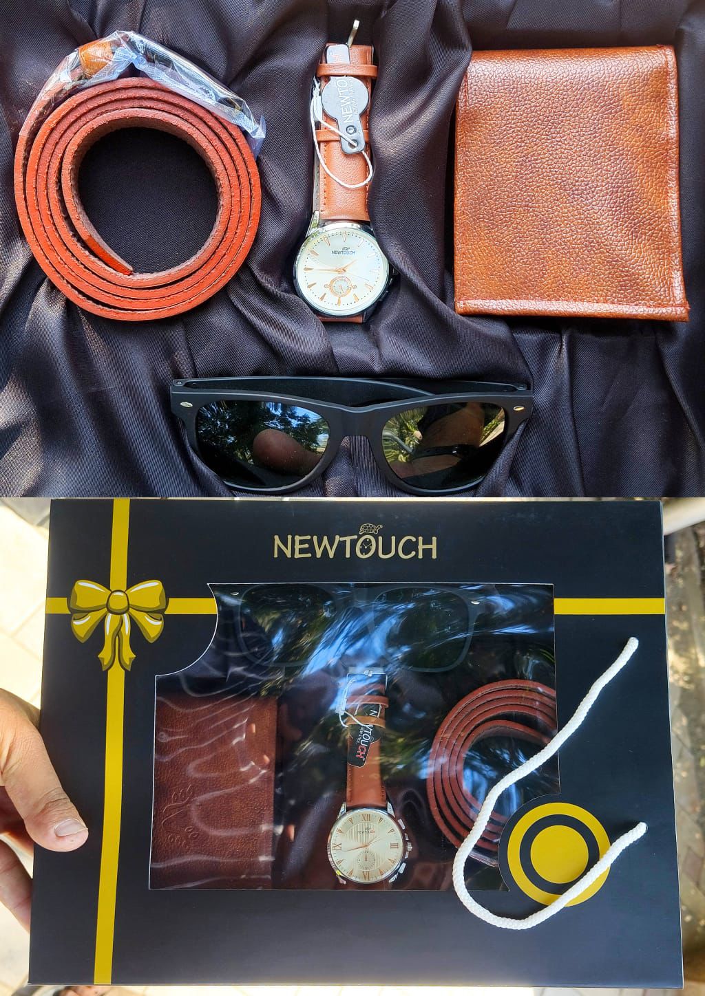 Men's Personalized Leather Wallet with Name & Charm , Gift Combo Set for Men :- Birthday, Anniversary, Valentine Gift for Men (Brown)