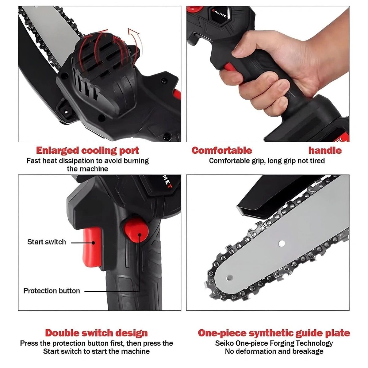 48V Mini Cordless Chain Saws Battery Power Electric Heavy Duty Battery Hand Saw 6inch