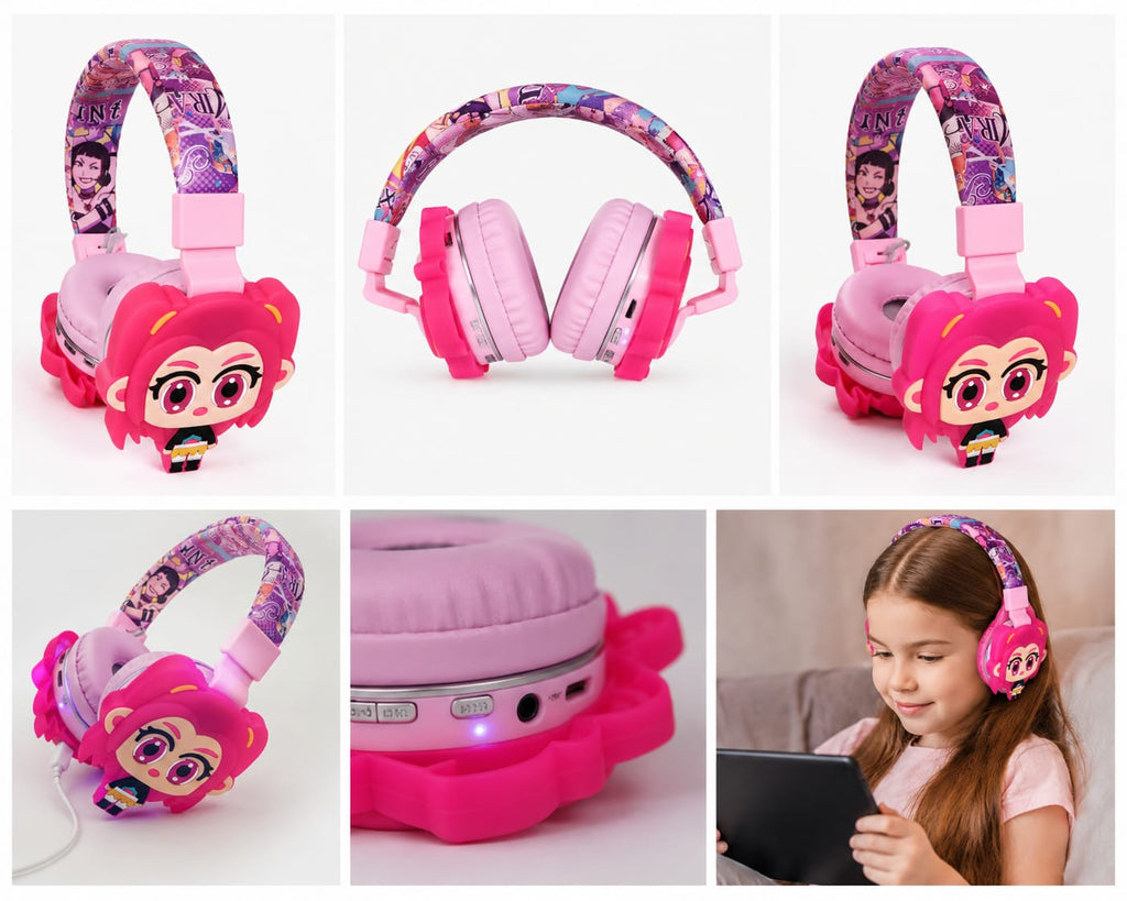 K-Pop Rumi Mira Zoey Wireless Cartoon Headset Cute Anime Earphone HiFi Sound Stereo Headphone for Children Kids Birthday Gift