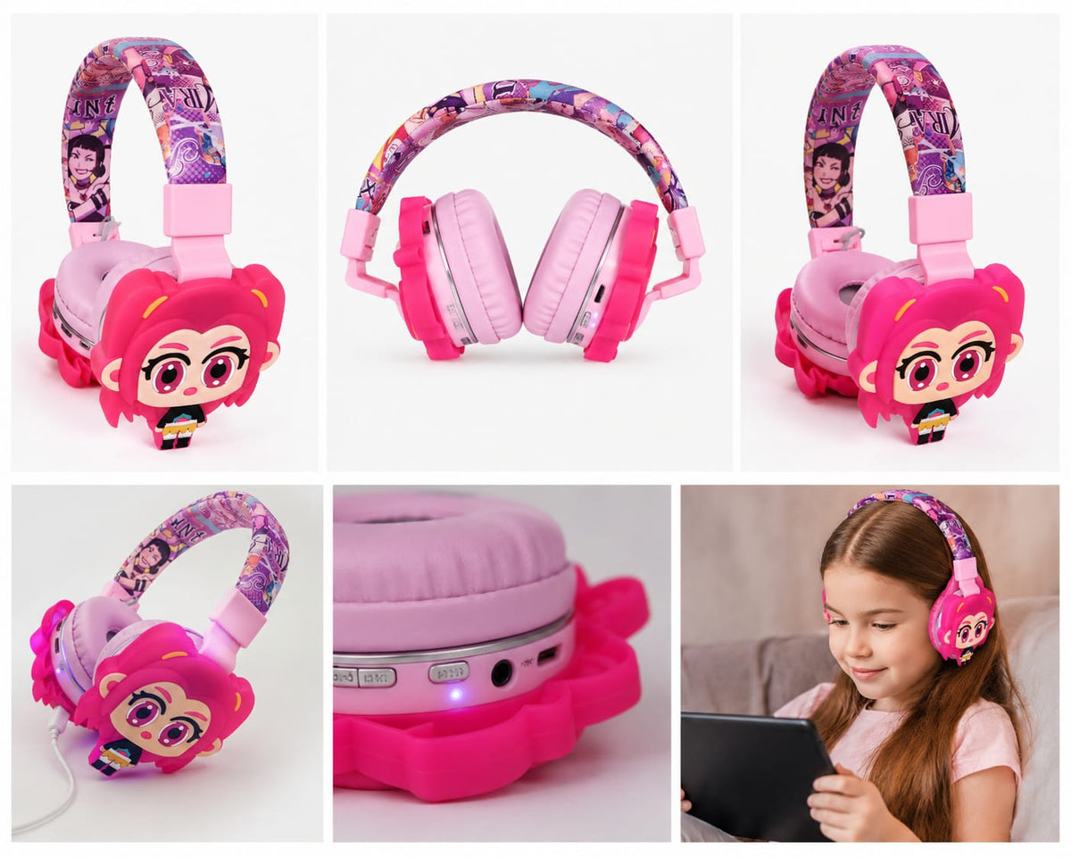 K-Pop Rumi Mira Zoey Wireless Cartoon Headset Cute Anime Earphone HiFi Sound Stereo Headphone for Children Kids Birthday Gift
