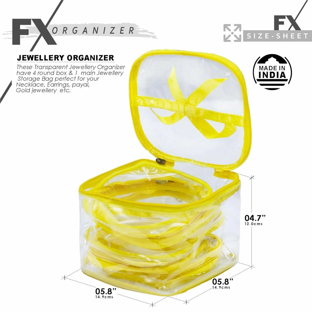 {5 Pcs} Transparent Makeup Box Jewellery Organizer/Jewellery Storage Bag Pouch/Travel Kit Organizer/Jewellery Box {Random Color}