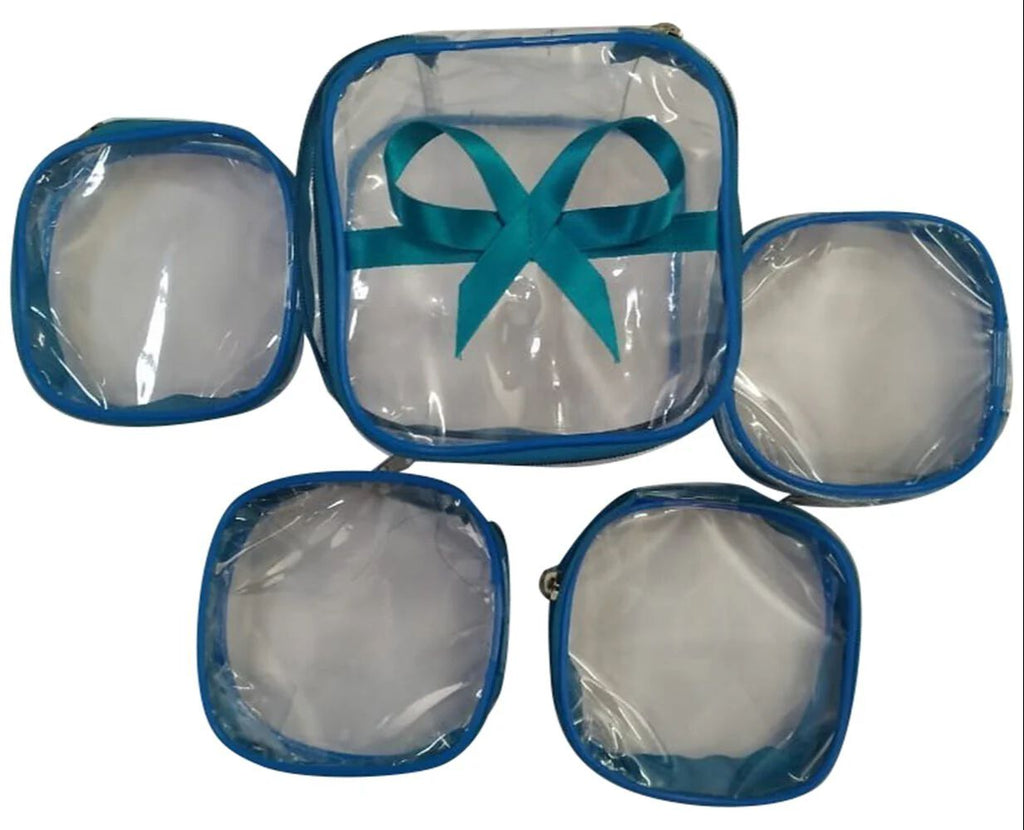 {5 Pcs} Transparent Makeup Box Jewellery Organizer/Jewellery Storage Bag Pouch/Travel Kit Organizer/Jewellery Box {Random Color}