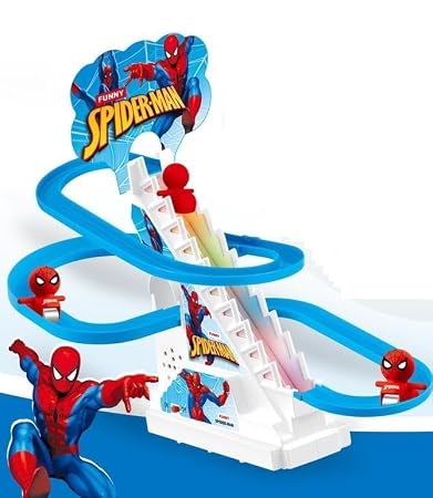Spider Slide Toy Set, Funny Automatic Stair-Climbing Cartoon Race Track Set Little Lovely Spider Slide Toy Escalator Toy for Boys Girls