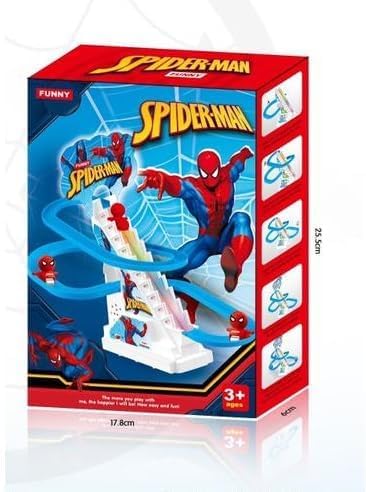 Spider Slide Toy Set, Funny Automatic Stair-Climbing Cartoon Race Track Set Little Lovely Spider Slide Toy Escalator Toy for Boys Girls
