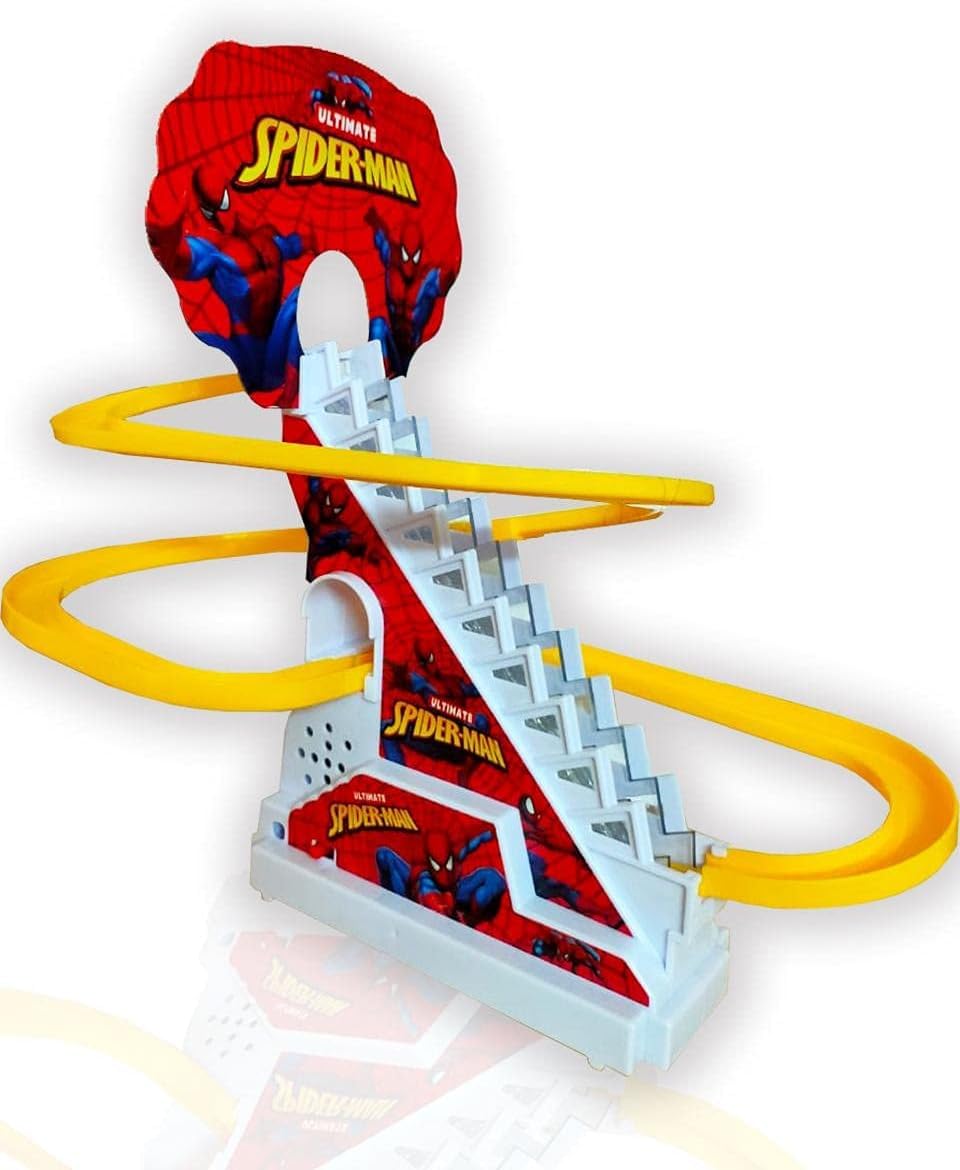 Spider Slide Toy Set, Funny Automatic Stair-Climbing Cartoon Race Track Set Little Lovely Spider Slide Toy Escalator Toy for Boys Girls