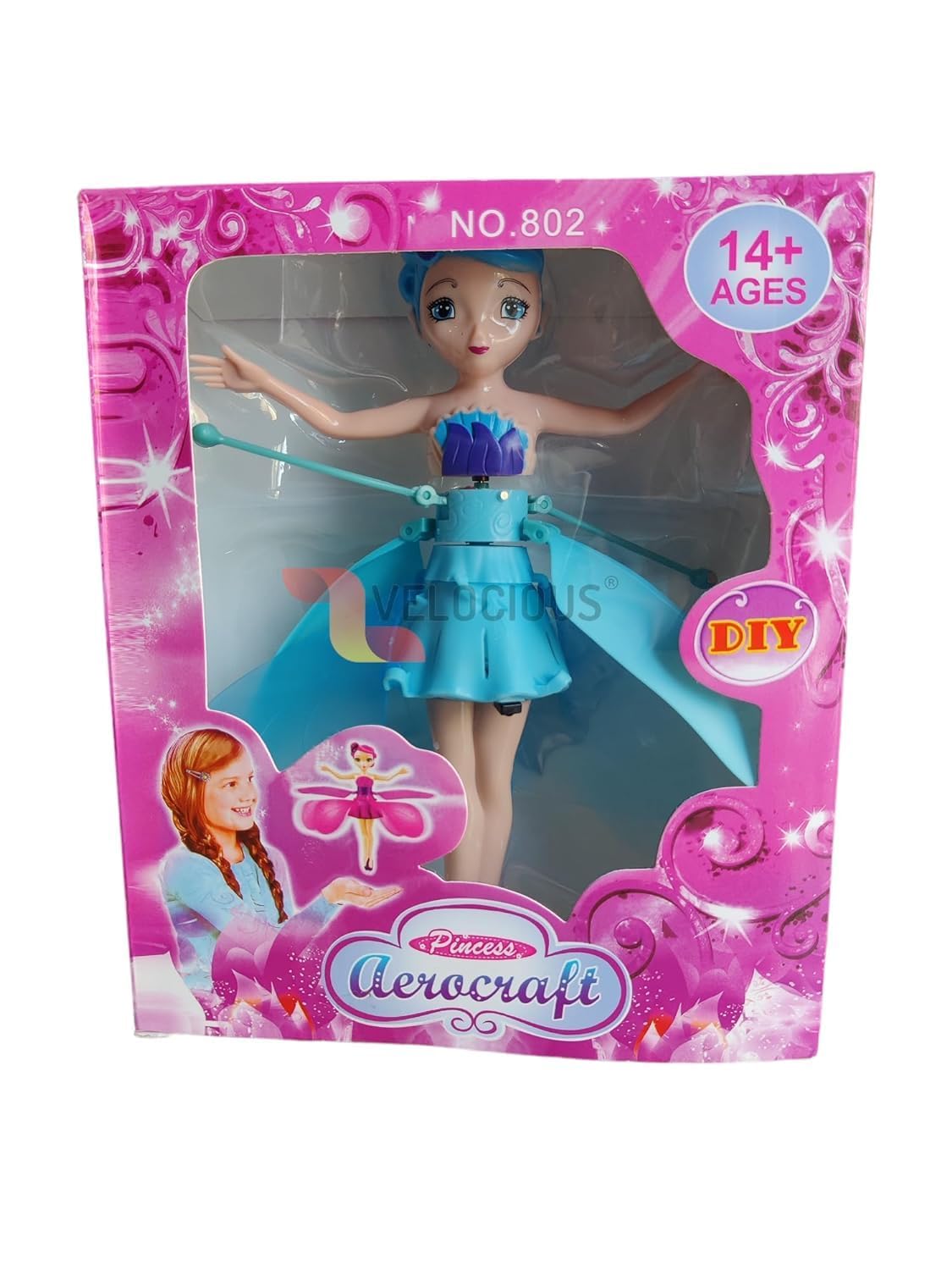 Magical Flying Fairy Toy Doll Hand Sensor Control USB Powered Magic Flying Fairy Sky Dancers Rainbow Glitter Princess for Girls Boys (Random Color)