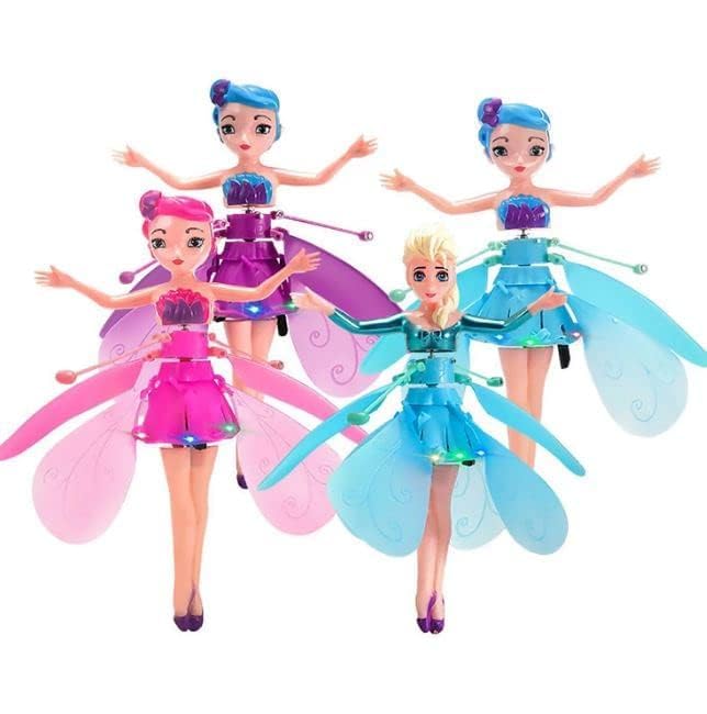 Magical Flying Fairy Toy Doll Hand Sensor Control USB Powered Magic Flying Fairy Sky Dancers Rainbow Glitter Princess for Girls Boys (Random Color)
