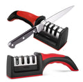 Knife Sharpeners for Kitchen Knives, Stainless Steel, 4 in 1 Ergonomic Knife Sharpening Kit