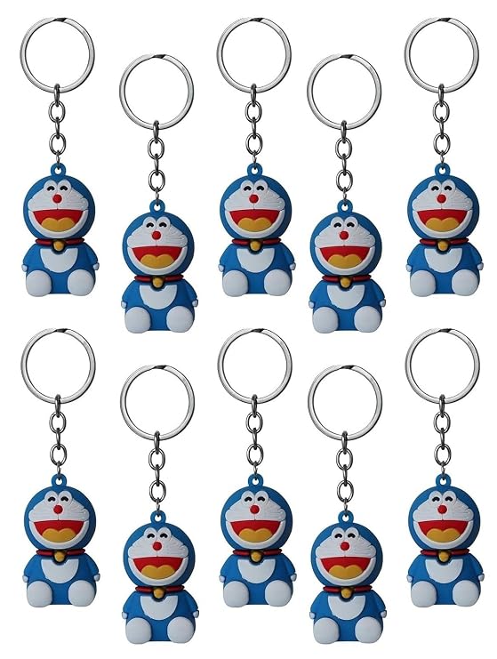 {Pack of 12 } Doramon Cartoon Key Chain Set For Kids Boys Girls Keychain Birthday Return Gifts