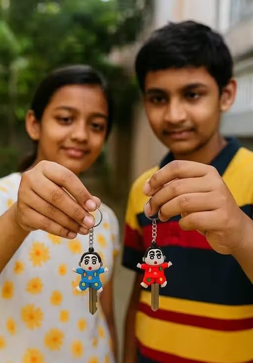 {Pack of 12} Shinchan Nightsuit Keychains | Cute Cartoon Character Keychain for Boys & Girls