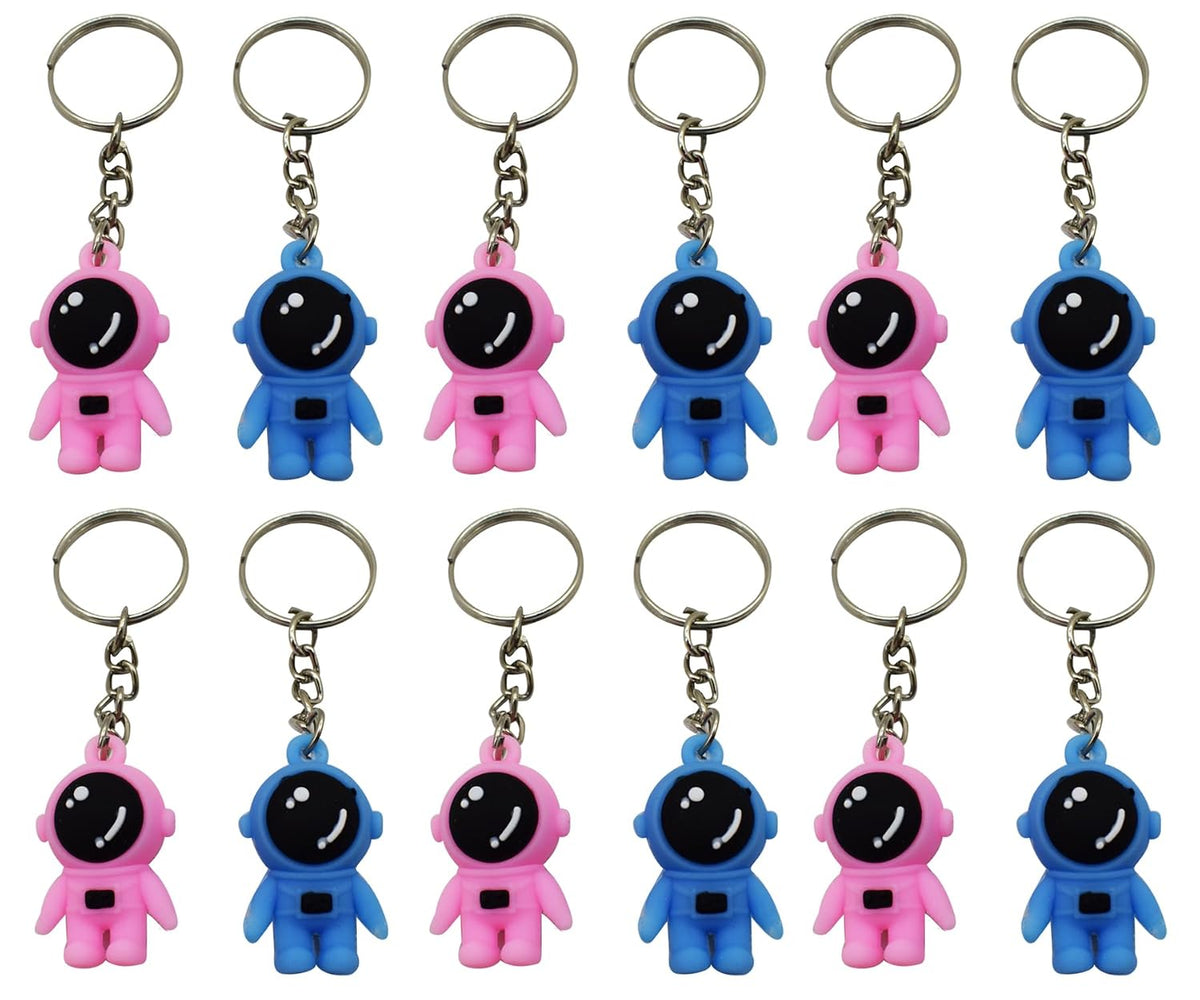 Pack of 12 Space Astronaut Key chains. Space Keychain. Length of each keychain approx. 5.5x3 cms. Best Birthday Return Gifts option Best for Gifting Purpose on Navratras, Birthday Gifts, Party Gifts etc