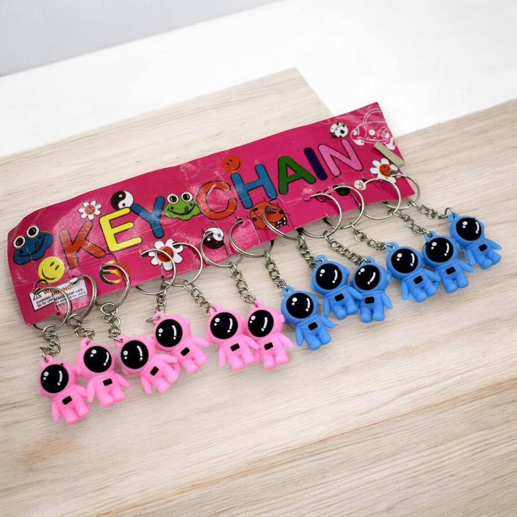 Pack of 12 Space Astronaut Key chains. Space Keychain. Length of each keychain approx. 5.5x3 cms. Best Birthday Return Gifts option Best for Gifting Purpose on Navratras, Birthday Gifts, Party Gifts etc