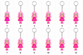 {12 Pcs} Cute Cartoon Girl Keychain Set | Mini Doll Keyrings for Kids | School Bag Charm | Return Gift