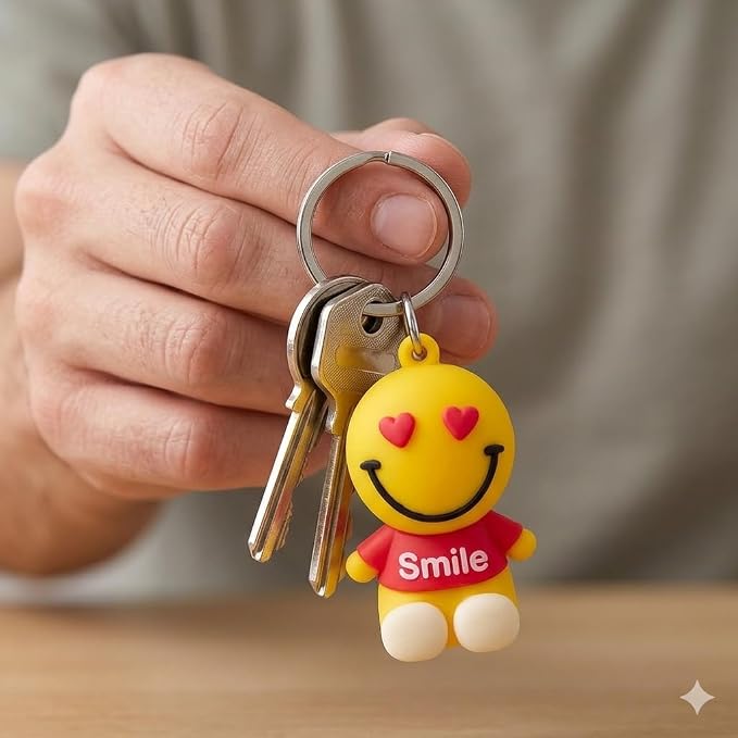 {Pack of 12} Smiley Face Keychains For car, Motorbike, Gift & merchandise keyrings