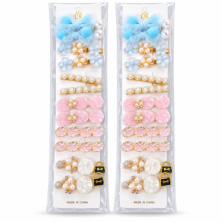 Floral Pearl Hair Clips for Women & Girls | Pack of 12 Stylish clips