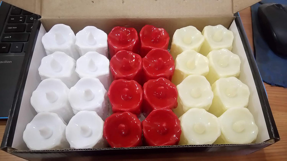 Salvus APP SOLUTIONS Illuminate Every Occasion: LED Tea Light Candles - Battery Operated, Smokeless, Perfect for Home Decor, Birthdays, and Festivals (Pack of 24)