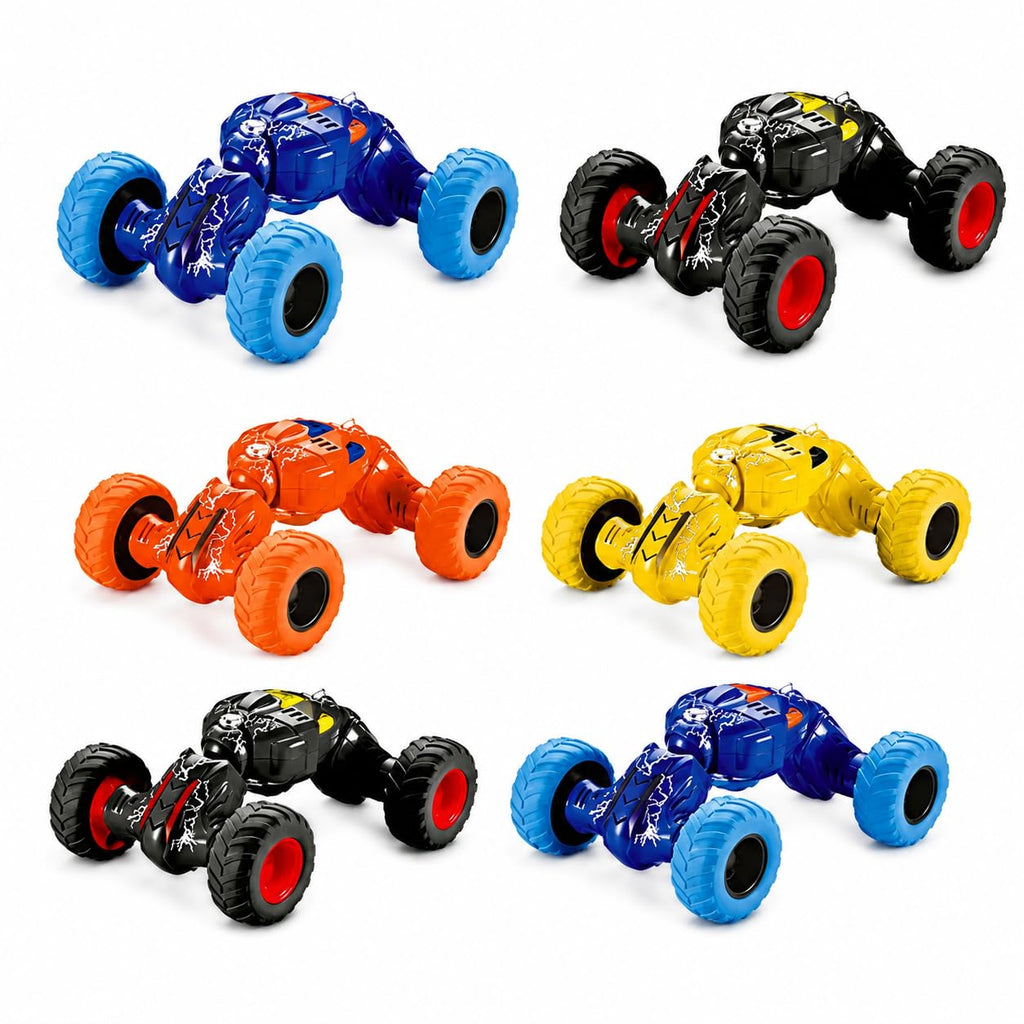 Pull Back Monster Telescopic Stunt Car Toy for Kids 3+ | 360° Flip & Roll Action | Double-Sided Friction Powered Off Road Monster Truck, {Random Colour}