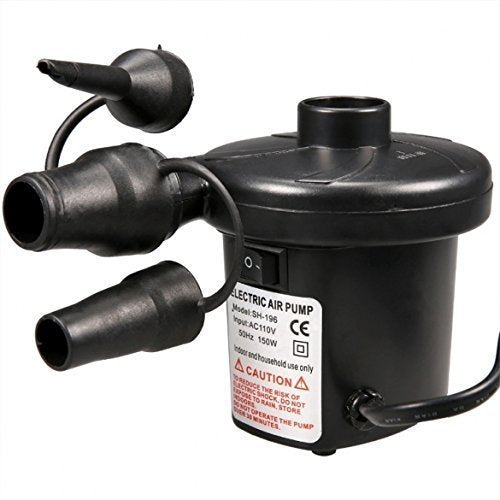 Electric Air Pump for Inflatable Swimming Pools, Air Beds & Toys – Portable High-Pressure Pump for Mattress, Pool Floats, Sofa – Ac 230v Air Blower for Indoor & Outdoor Use – Black