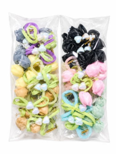{Pack of 12} Korean Style Pastel Tulip Hair Claw Clip for Women & Girls | Elegant Floral Hair Accessories | Strong Grip Hair Clamp