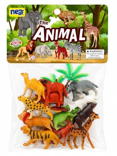 Wild Animals MED Set – 11-Piece Realistic Jungle Animal Figures Pack for Kids, Educational Wildlife Toys, Durable Plastic Playset
