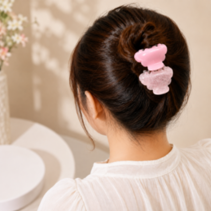 {Pack of 12} Women's Plastic Printed Hair Clutcher/Claw Clip (Medium, Multicolour)