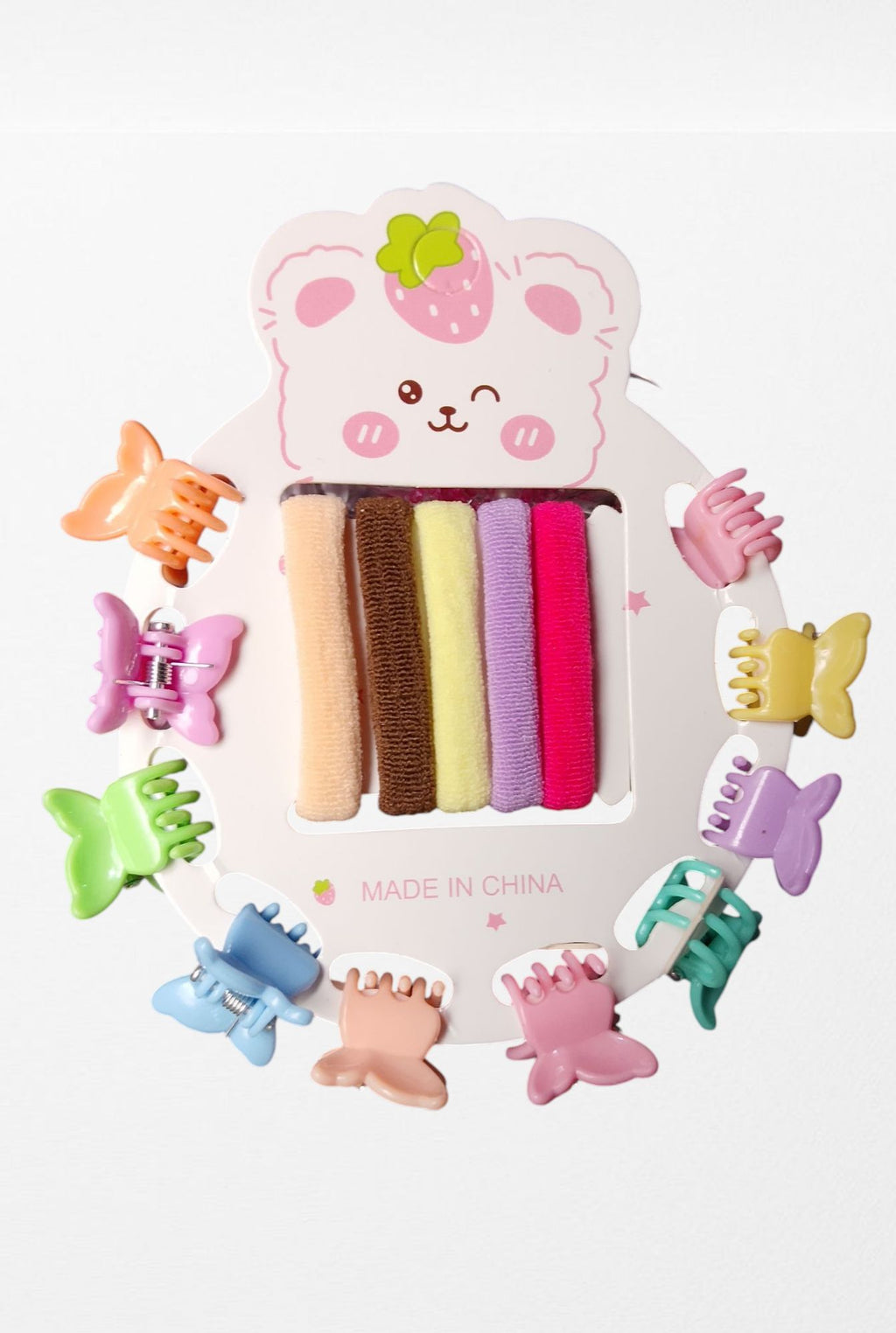{12 Pcs} Kids Hair Accessories Set | Mini Claw Hair Clips & Soft Elastic Hair Bands | Cute Multicolor Hair Accessories for Girls