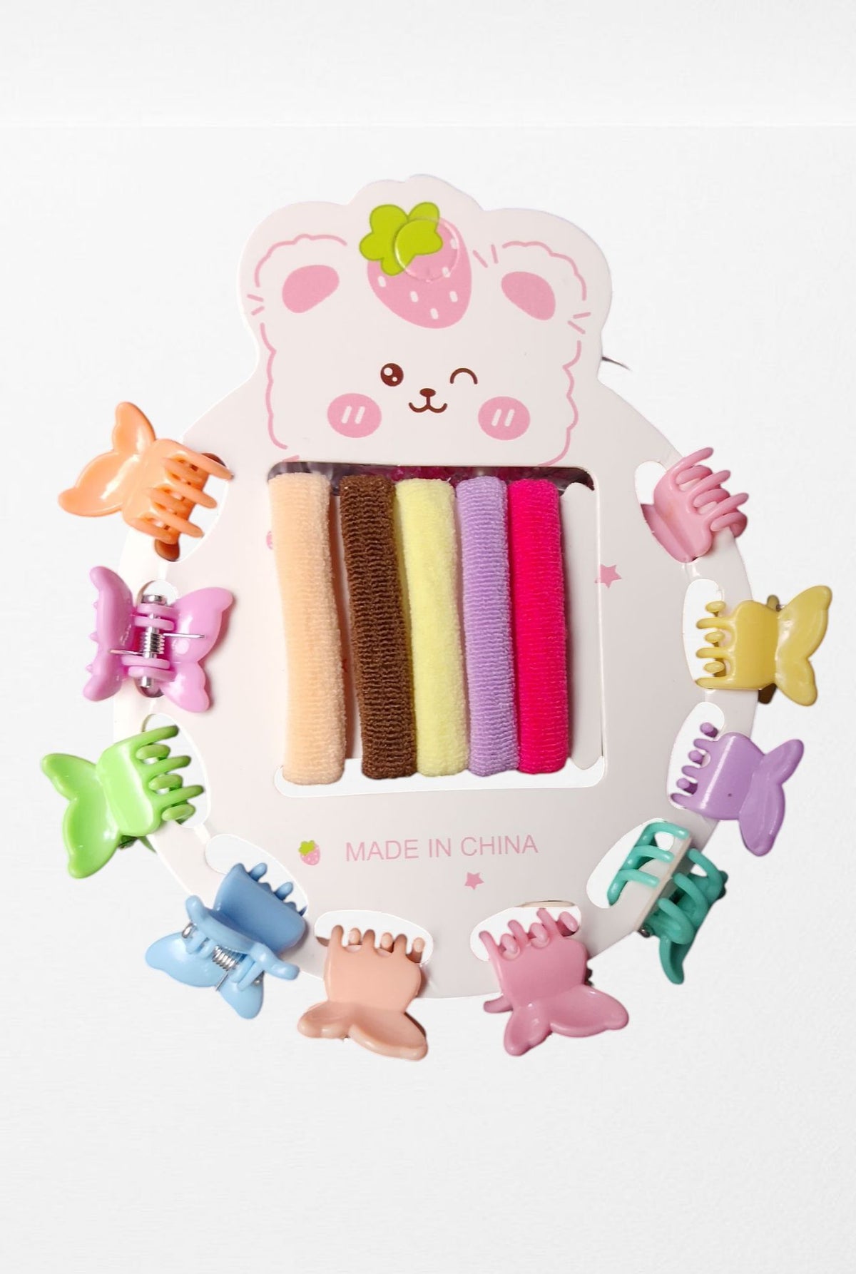 {12 Pcs} Kids Hair Accessories Set | Mini Claw Hair Clips & Soft Elastic Hair Bands | Cute Multicolor Hair Accessories for Girls
