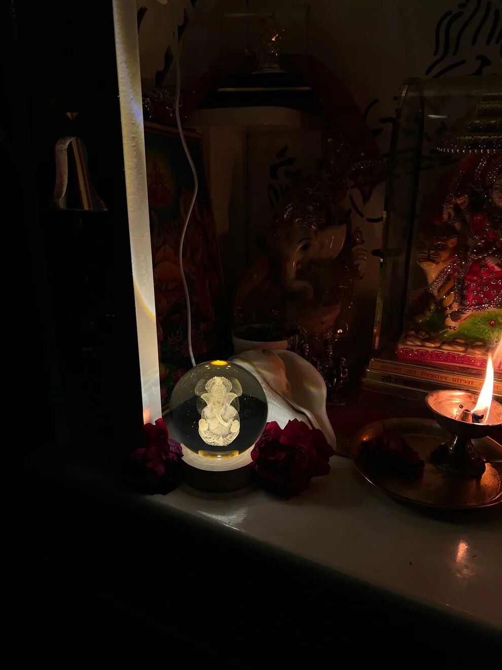 GAJANAN GANESH 3D CRYSTAL BALL LAMP