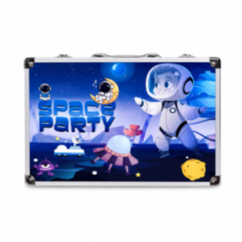 145-Piece Kids Art Set with Space Party Case, Complete Drawing and Painting Kit with Markers, Crayons, Watercolours, Art Supplies for Children