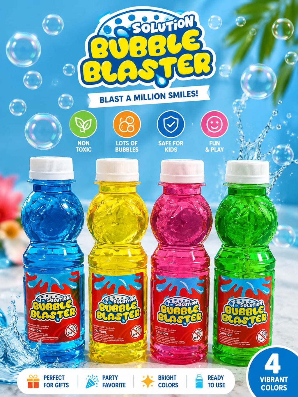 Bubble Blaster Bubble Solution Refill Liquid | Non-Toxic Bubble Refill for Bubble Gun, Bubble Machine & Kids Outdoor Play
