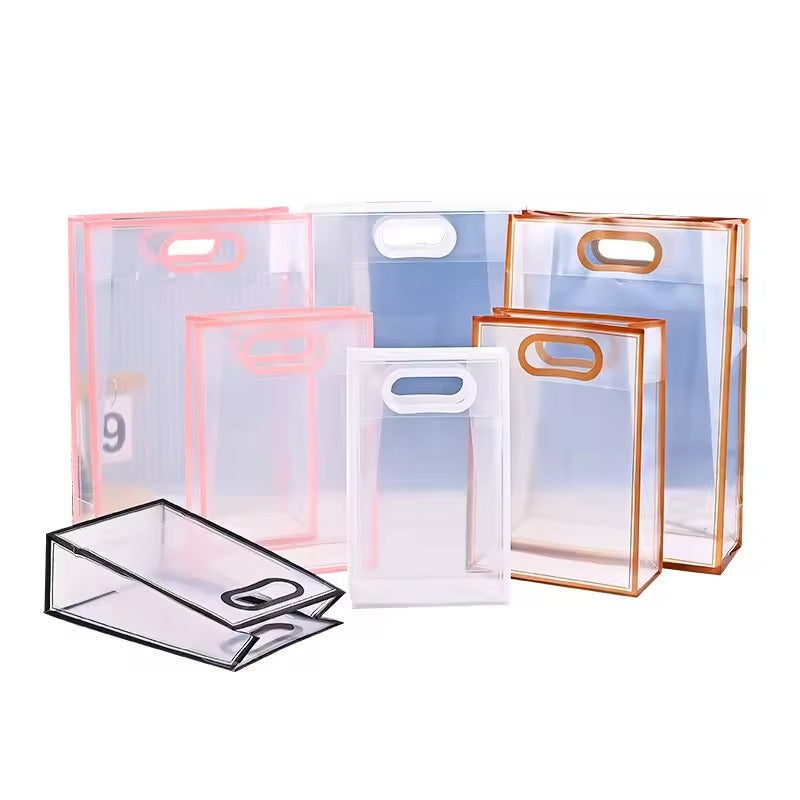 {Pack of 12} Translucent Multipurpose Reusable Gift Bags | Gift for Her/Him, Wedding Return Gifts Baby Shower Anniversary Birthday Hamper Shopping {Random Color}