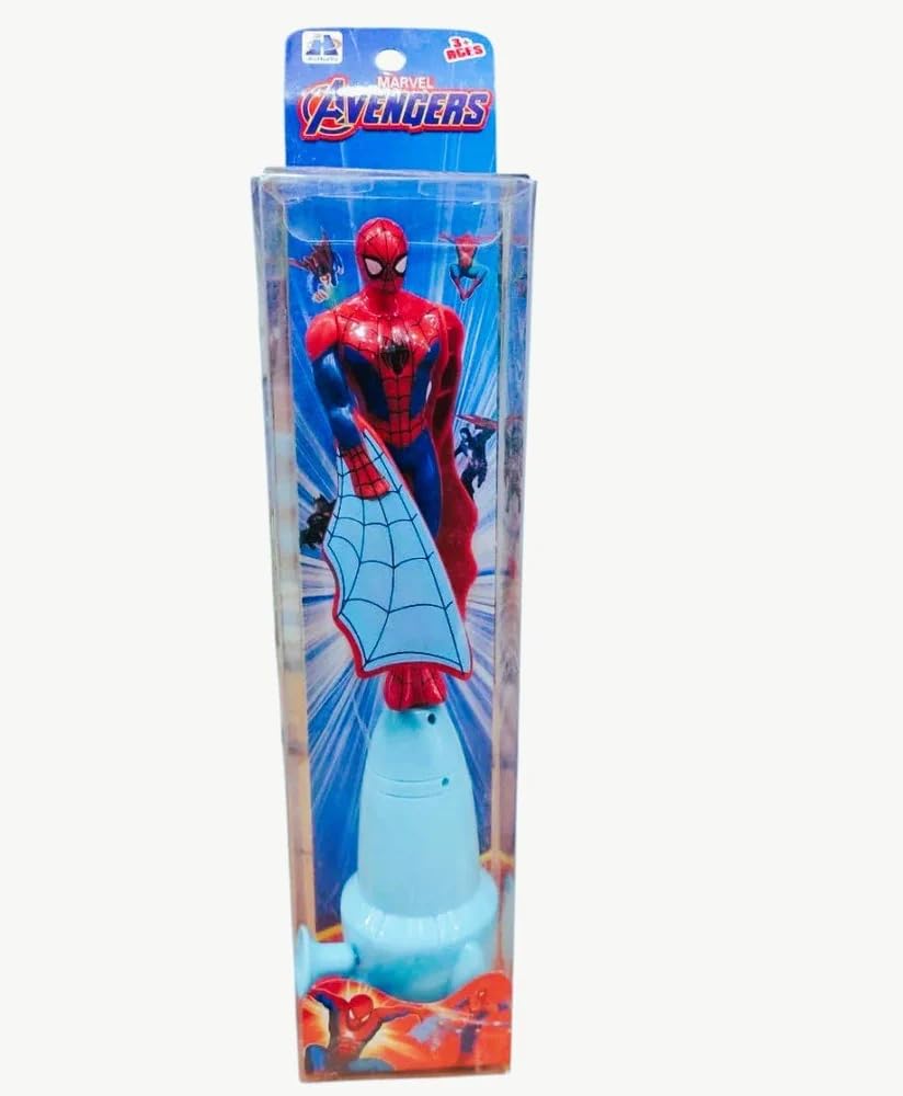 Kids Action Hero Web Shooter Toy, Standing Launcher Rocket Flying Superhero Toy for Boys