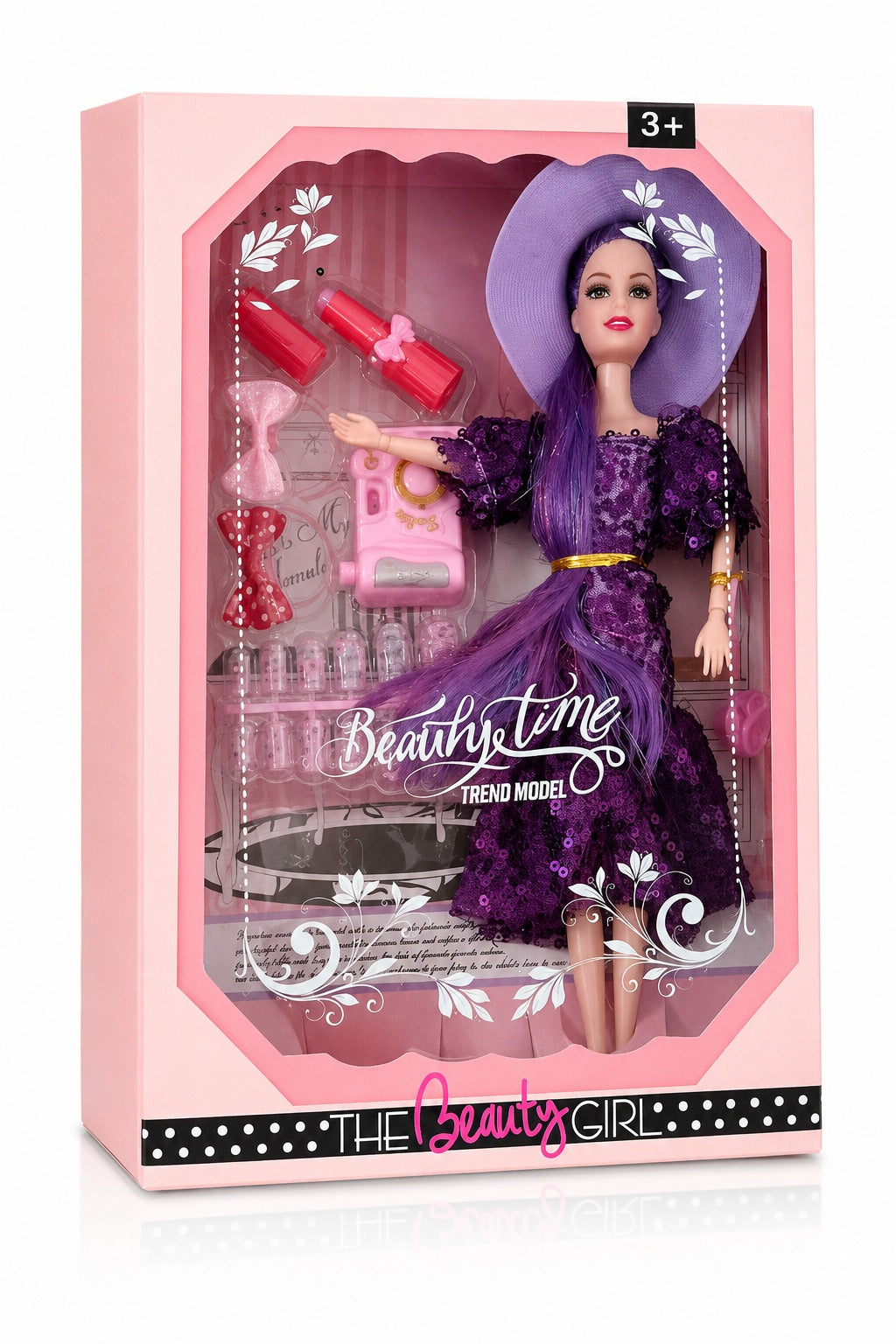 Fashion Beauty Doll Play Set with Accessories for Girls | Pretty Dress & Long Hair Doll | Pretend Play Toy