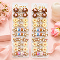 12 Pair Set Girls Fancy Hair Clips Set | Cute Flower & Pearl Hair Pins Combo Pack | Stylish Hair Accessories for Kids & Women