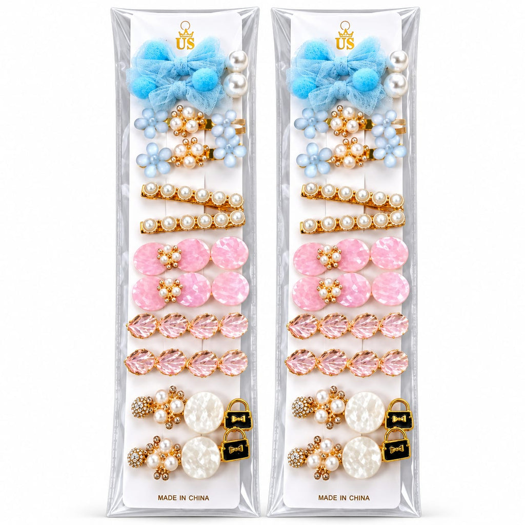 Floral Pearl Hair Clips for Women & Girls | Pack of 12 Stylish clips
