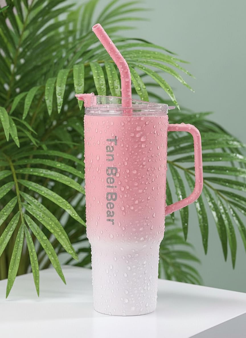 (Set of 3) Tumbler Bottle with Handle & Lid, 2 Straws with Straw Cap – Leakproof Sipper Bottle with Straw Kids Water Bottle for School & Travel {Multicolor}