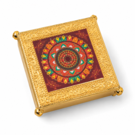 Floral Designs Small Plastic chowki Pooja Decoration Best Gift for Diwali, Festivals {Random Design}