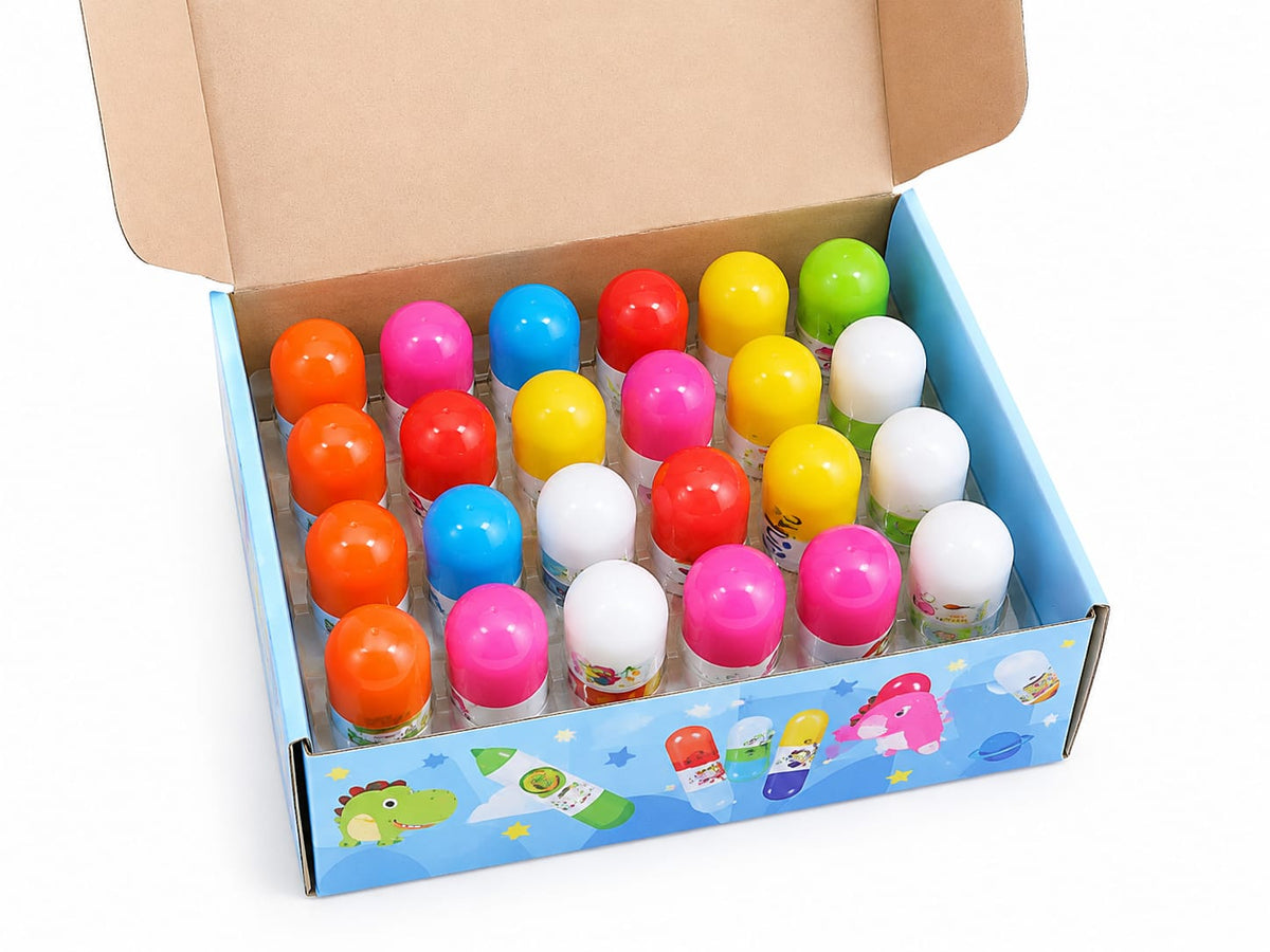 (24 PCS) Cute Capsule Pen for Kids – Colorful Cartoon Design, Fun Writing & School Stationery