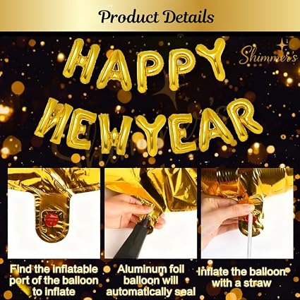 (12 Balloon) Happy New Year  Foil Balloon